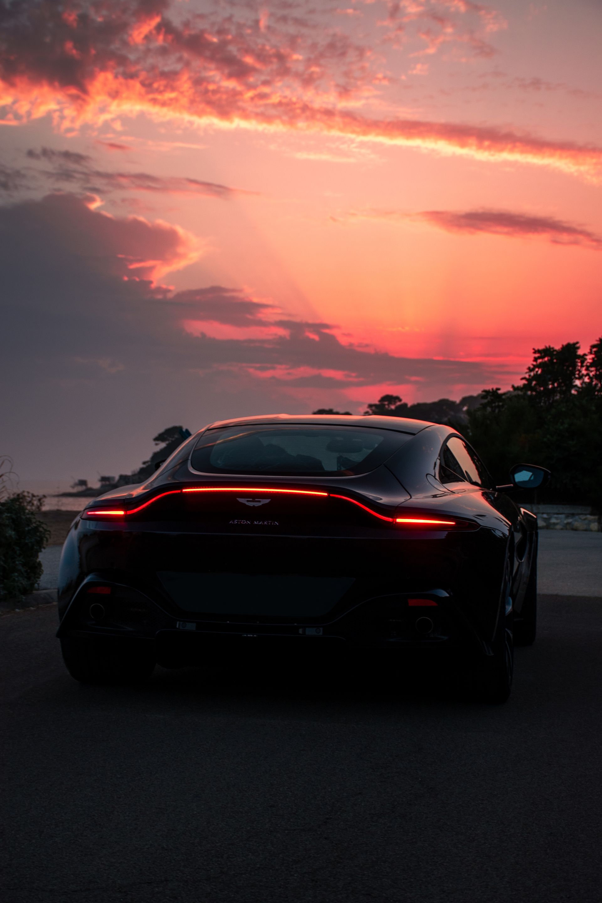 Vehicle exterior glowing under warm golden-hour light